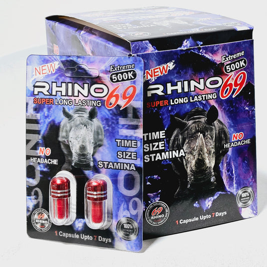 Rhino 69 500k 2pill per pack 24ct | Item No: 2838