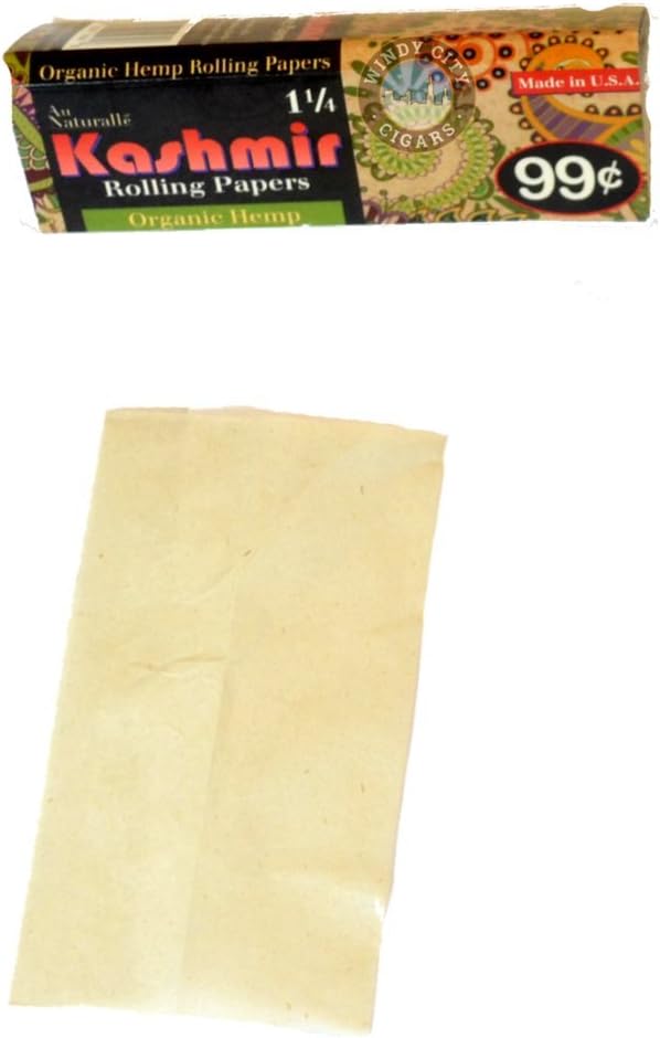 Kashmir 100% Organic Reliable Rolling Paper Holds 1 1/4 in Size, Pack of 50 | Item no.: 2050