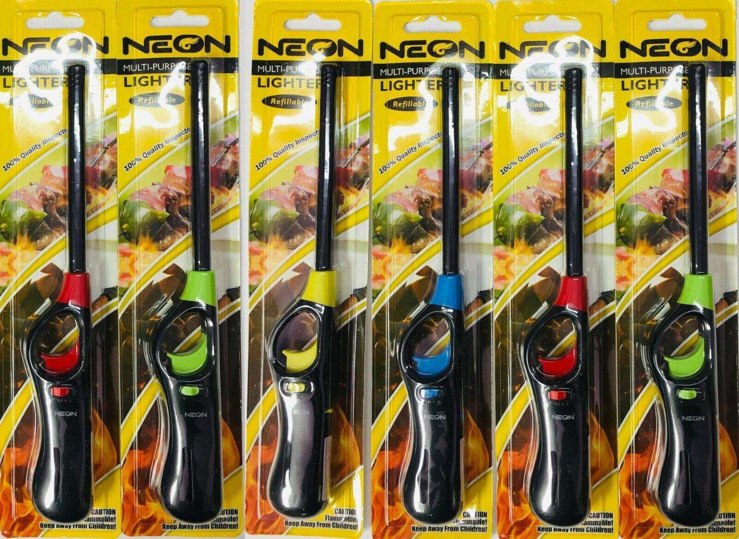 Neon Multi-purpose Refillable Lighters Fireplace Grill Gas Stove BBQ 1 ct. | Item no.: 2470